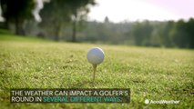 How does weather affect the game of golf?