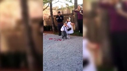 Ring Bearer Steals Flower's Girls Petals