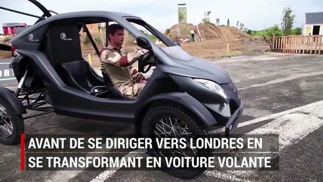 Une voiture volante s'apprête à traverser la Manche
