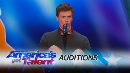 Impressionist Daniel Ferguson Mocks Simon with 'Cake by the Ocean' - America’s Got Talent 2017