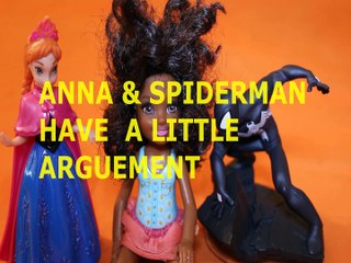 Toy ANNA & SPIDERMAN HAVE  A LITTLE ARGUEMENT + BARBIE CHELSEA CLUB SASHA MARVEL FROZEN