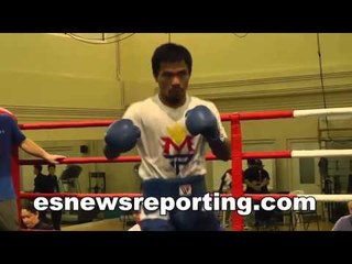 manny pacquiao going all out in camp for algieri EsNews