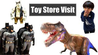 Toy Store Visit - Dinosaur T-Rex, Fire Truck, Ninja Turtle, Marvel Avengers - Part 01