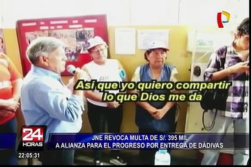 JNE revoca multa a Alianza para el Progreso por entrega de dádiva