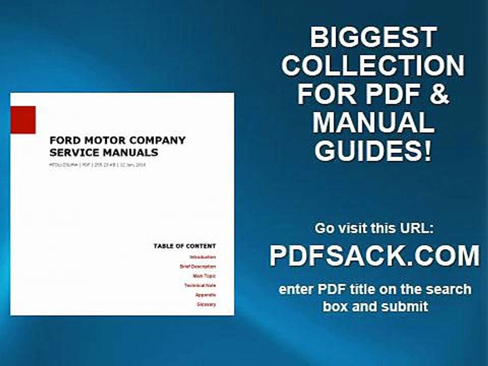 Ford Motor Company Service Manuals