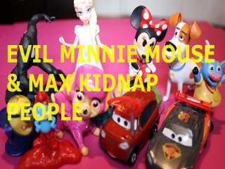Toy EVIL MINNIE MOUSE & MAX KIDNAP PEOPLE + MINION SPIDERMAN SKYE CARS 3 MCQUEEN BENNY PAPA SMURF