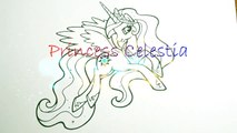 My Little Pony Princess Celestia Coloring Book_ Pages Colors and Gli