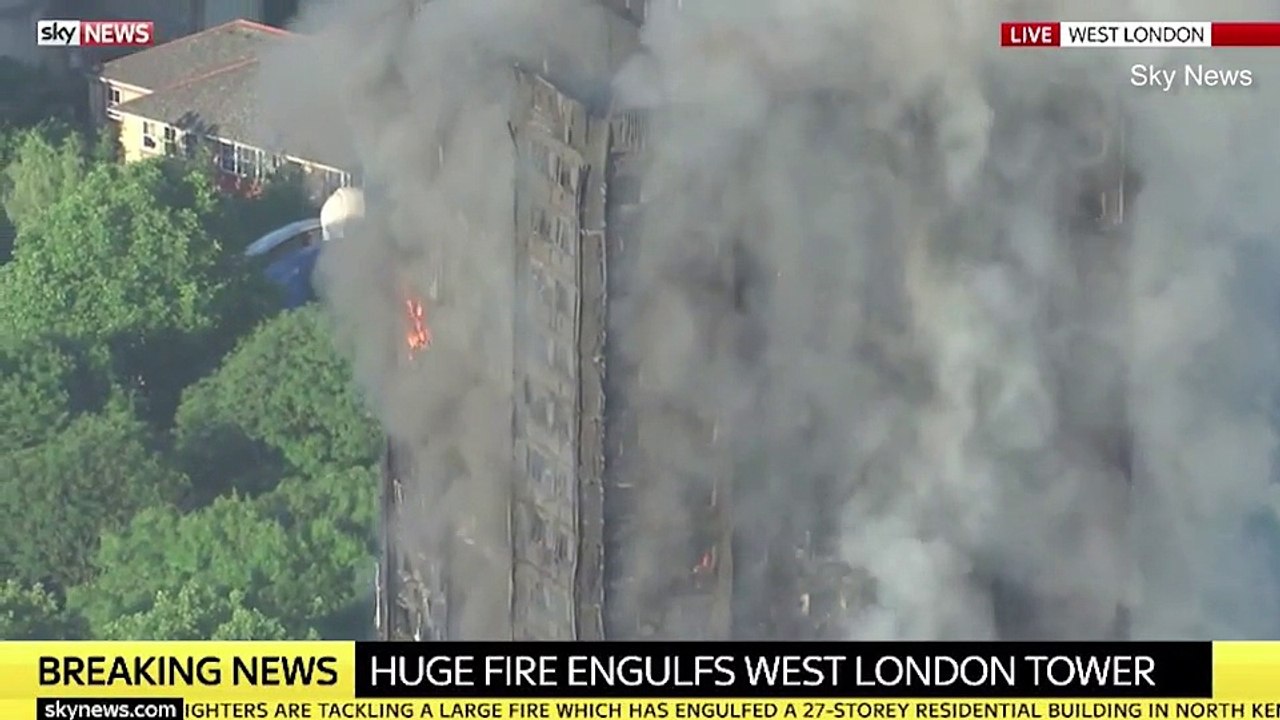 Aerial view of Grenfell Tower on fire shows the full extent of blaze 2