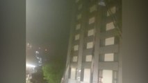 Video shows makeshift ropes hanging from burning Grenfell Tower