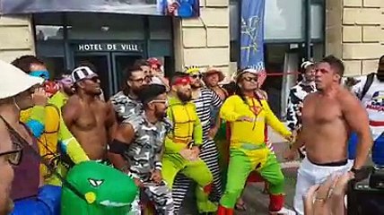 Le haka des joueurs de Rouen après le titre
