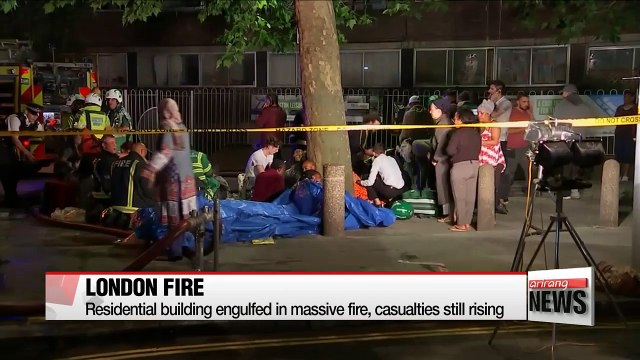 Huge fire engulfs residential building in London with casualties still unknown