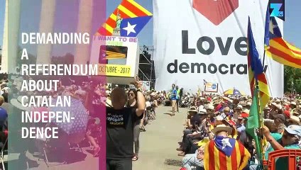 Man City's coach joins 40,000 for Catalan independence