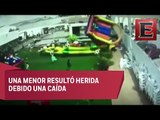 Vendaval se lleva inflable con todo y niños en San Luis Potosí