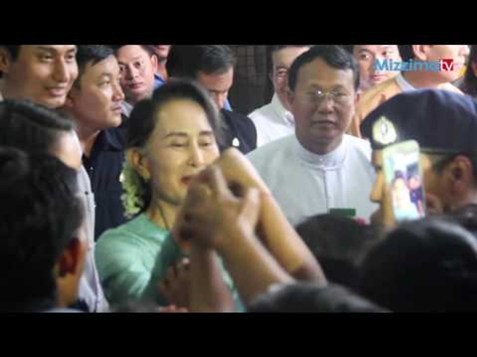 NLD ပါတီ နာယက သူရဦးတင္ဦးအား ေဒၚေအာင္ဆန္းစုၾကည္ လာေရာက္ၾကည့္႐ႈ