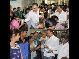 Karnataka Minister Dinesh Gundu Rao & Congress workers distributed water/juice/snacks in Bengaluru