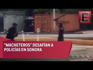 Video: "Macheteros" agreden a policías en Novojoa, Sonora