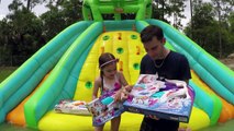 EPIC NERF BATTLE 4yr OLD vs DAD REBELLE SUPERSOAKER Toys Pool Best WaterSlide KidFriendly