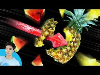 [시크릿 과학 실험] 세상에서 제일 달콤한 화살! 사탕 화살로 과일 깨기 실험 | 캐리앤 플레이