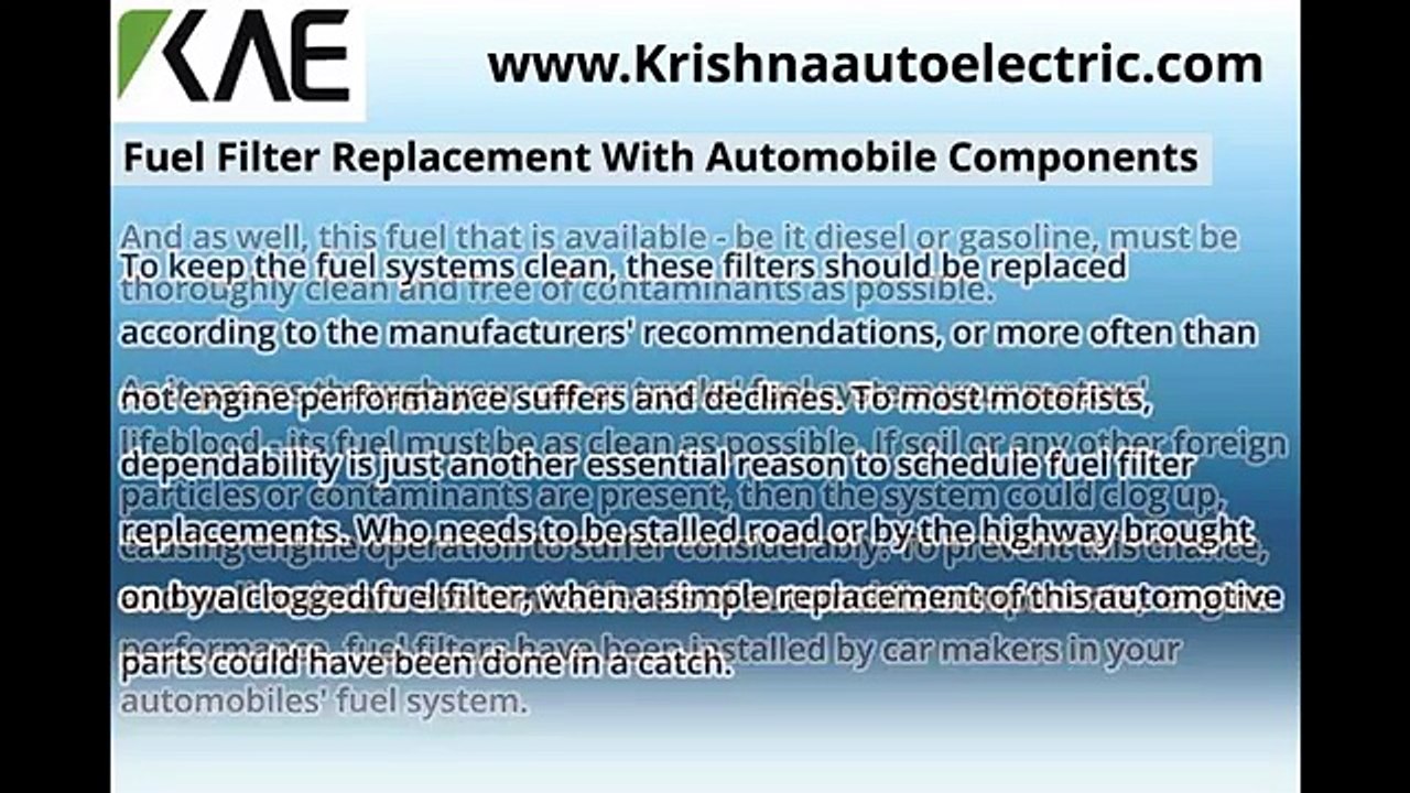 Fuel Filter Replacement With Automobile Components