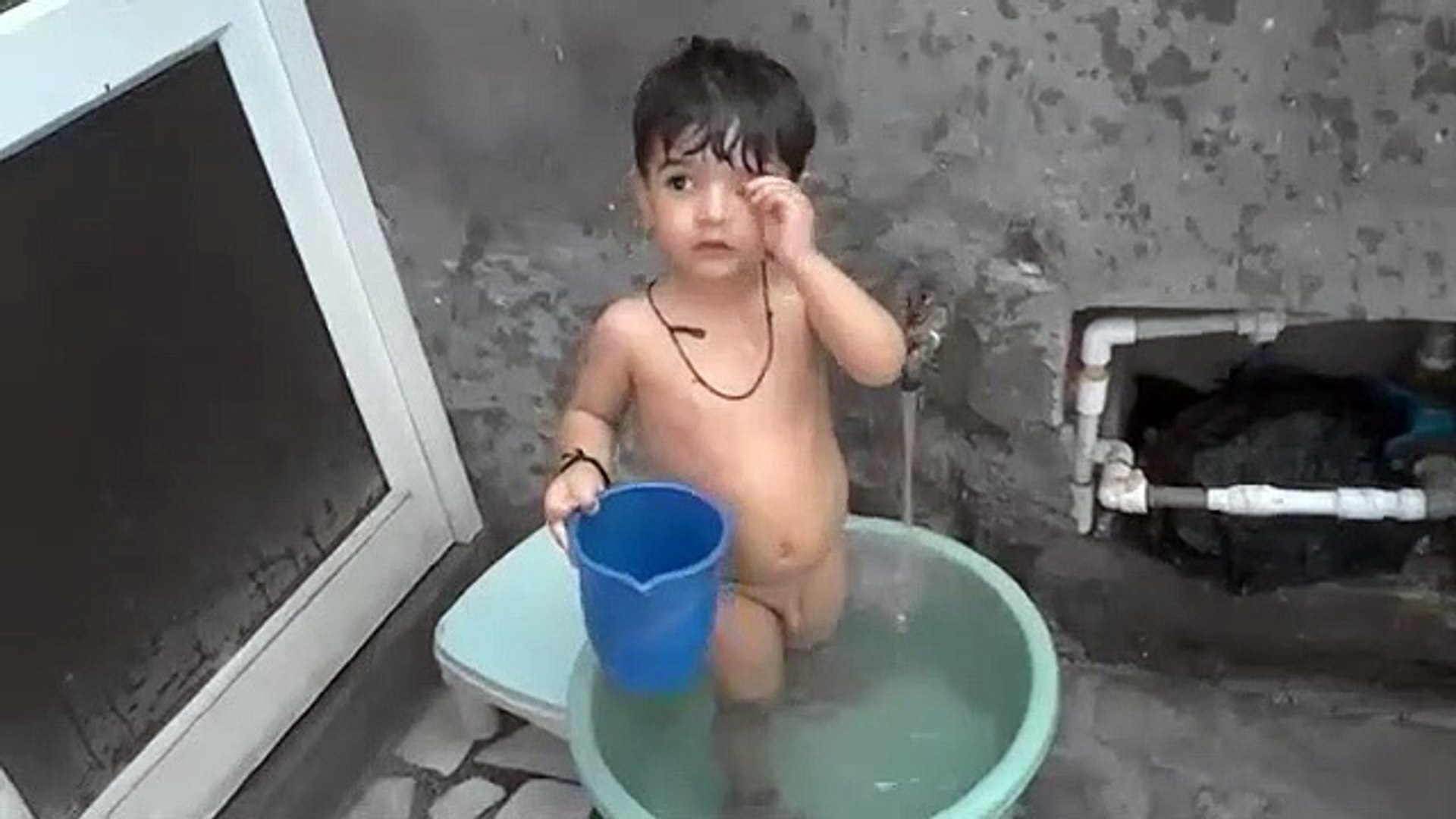 little boys bathing
