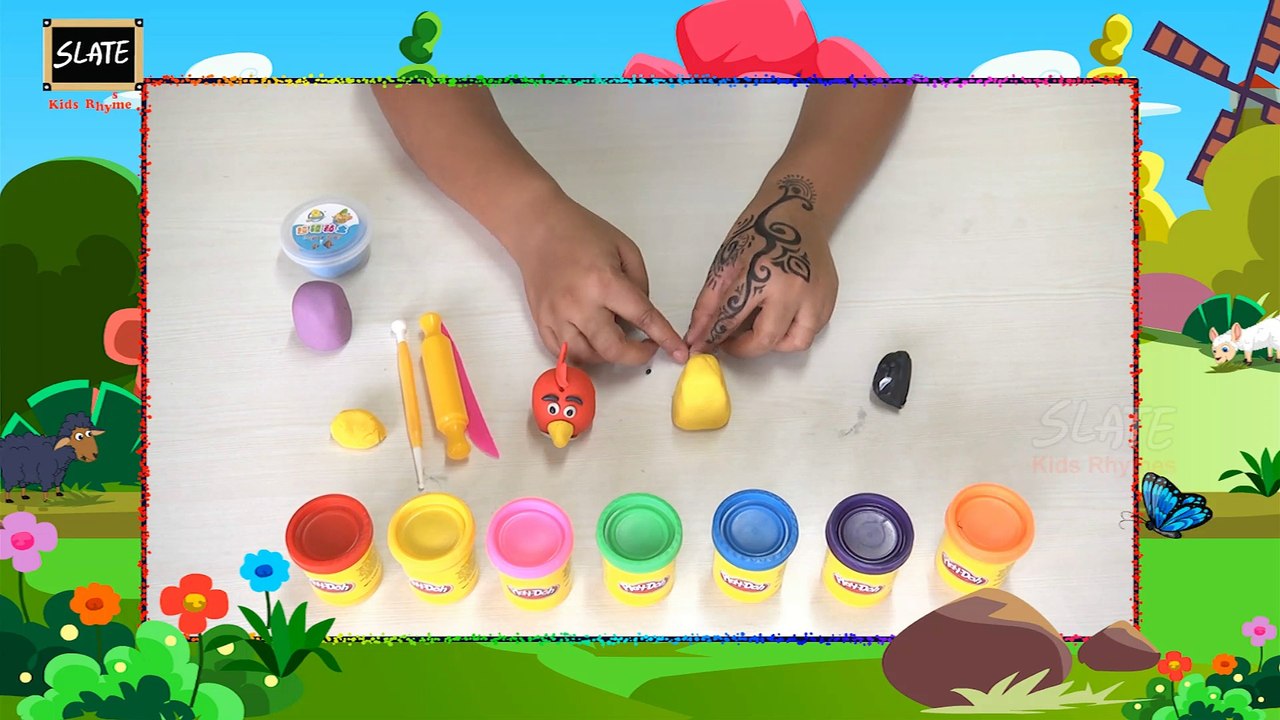 How To Make Angry Birds With Play-Doh | Play-Doh DIY Angry Birds | Slate Kids Rhymes