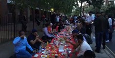 Muslim Community Holds Iftar Meal on the Street Following Grenfell Tower Fire
