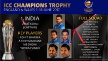 ICC Champions Trophy 2017 Teams And Players