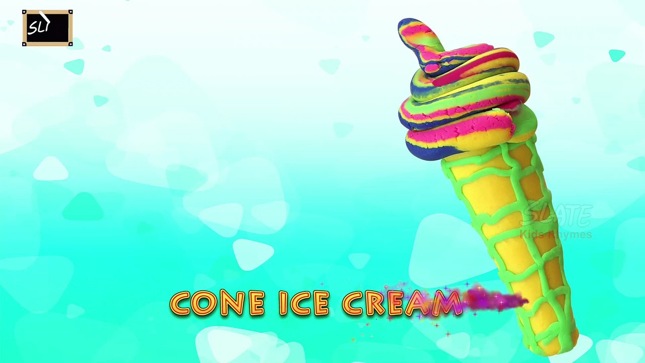 Easy Making Of Cone Ice Cream With Play Dough | Clay Modeling Cone Ice Cream | Slate Kids