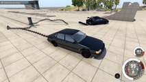 2 CARS 1 POLE! - BeamNG Drive Clotheslining Cars With A Chai