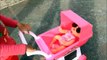 Little Girl Pushing Pink Stroller Baby Alive - Donna Th