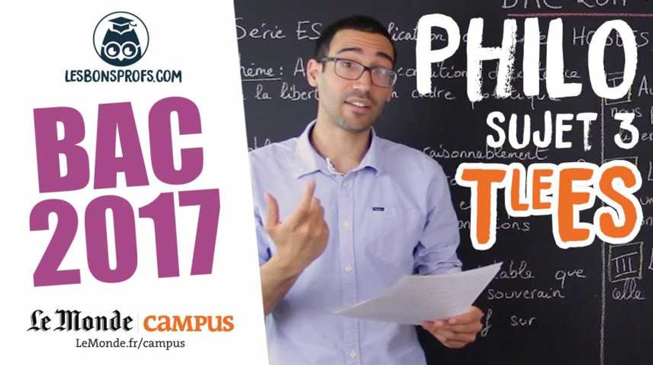 Bac ES 2017 : corrigé de philo (sujet 3 - texte de Hobbes)