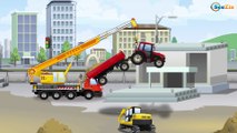 New Red Tractor and Big Trucks - Construction Vehicles Kids Video - World of Cars for children