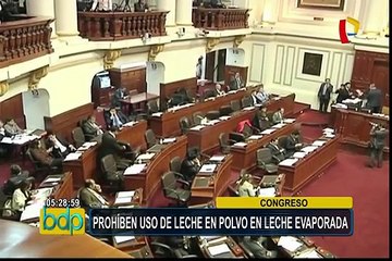 Congreso prohíbe uso de leche en polvo en preparación de la evaporada