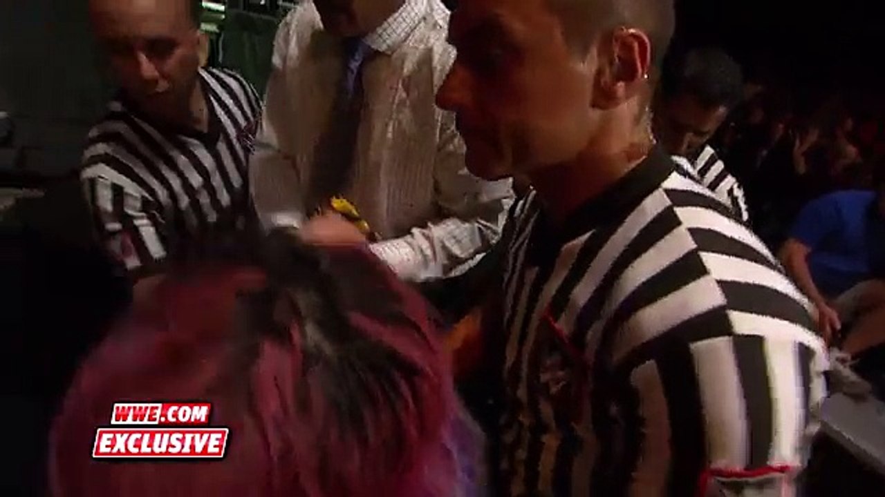Officials tend to Asuka and Nikki Cross after crashing through table - NXT Exclusive, June 14, 2017