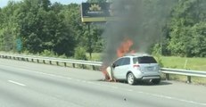 Car Fire Slows Traffic North of Richmond