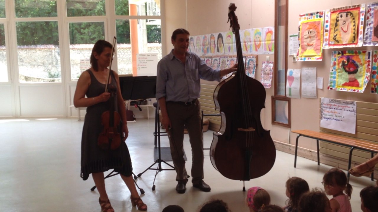 Violon et contrebasse à l'école