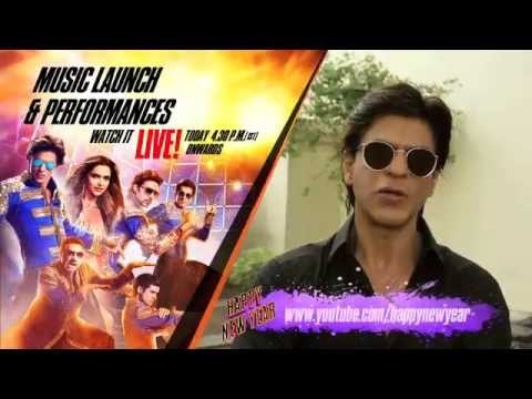 Shah Rukh Khan invites you to watch Happy New Year Live Music Launch | IndiaWaale