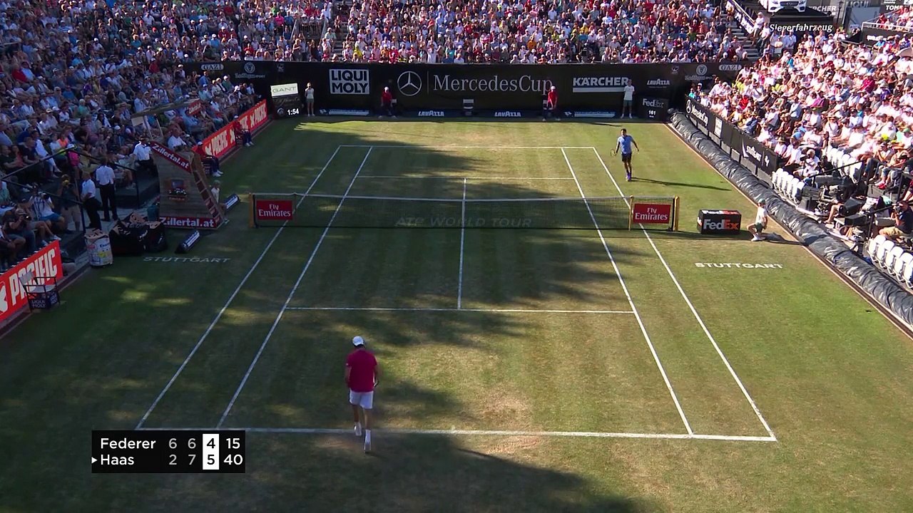 Haas Defeats Federer Match Point Stuttgart 2017