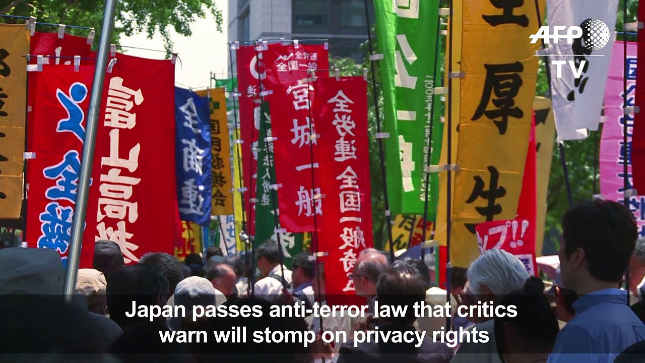 Japan passes controversial anti-terror law despite protests