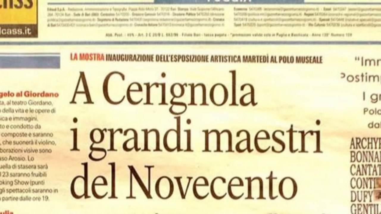 I grandi maestri del '900 a Cerignola