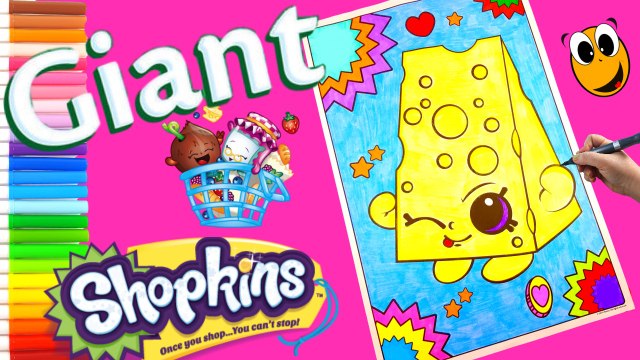 Crayola Giant Coloring book page Chee Zee Shopkins washable markers colored pencils KOKI DISNEY TOYS