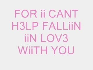 I Can't Help Falling In Love With You