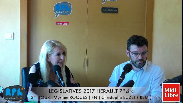 ELECTIONS LEGISLATIVES 2017 - 2 ° TOUR - DEBAT - Myriam ROQUES ( FN ) Christophe EUZET ( REM )