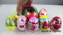 10 Huevos Sorpresa-Surprise Eggs| Angry Birds,Cars,Planes,Sofia The First,Spider Man Hello