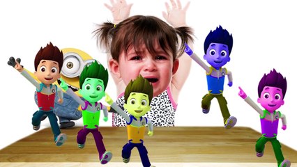 Download Video: Colorful Ryder Paw Patrol and Minions Bad Baby Crying and Learn Colors Finger Family Song