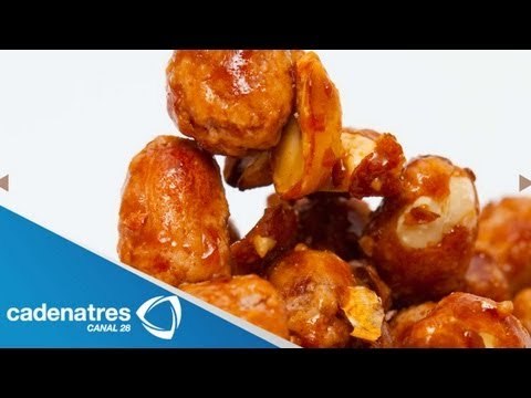 Receta para preparar cacahuates garapiñados. Cacahuates garapiñados