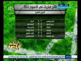#ساعة‪_‬رياضة | شاهد .. نتائج مباريات الأسبوع الـ 38 للدورى الممتاز