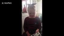 Girl bursts into tears as she learns she is going to be a big sister