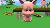 Five Little Piggies - 3D Nursery Rhymes For Kids And Childrens - Songs For Baby