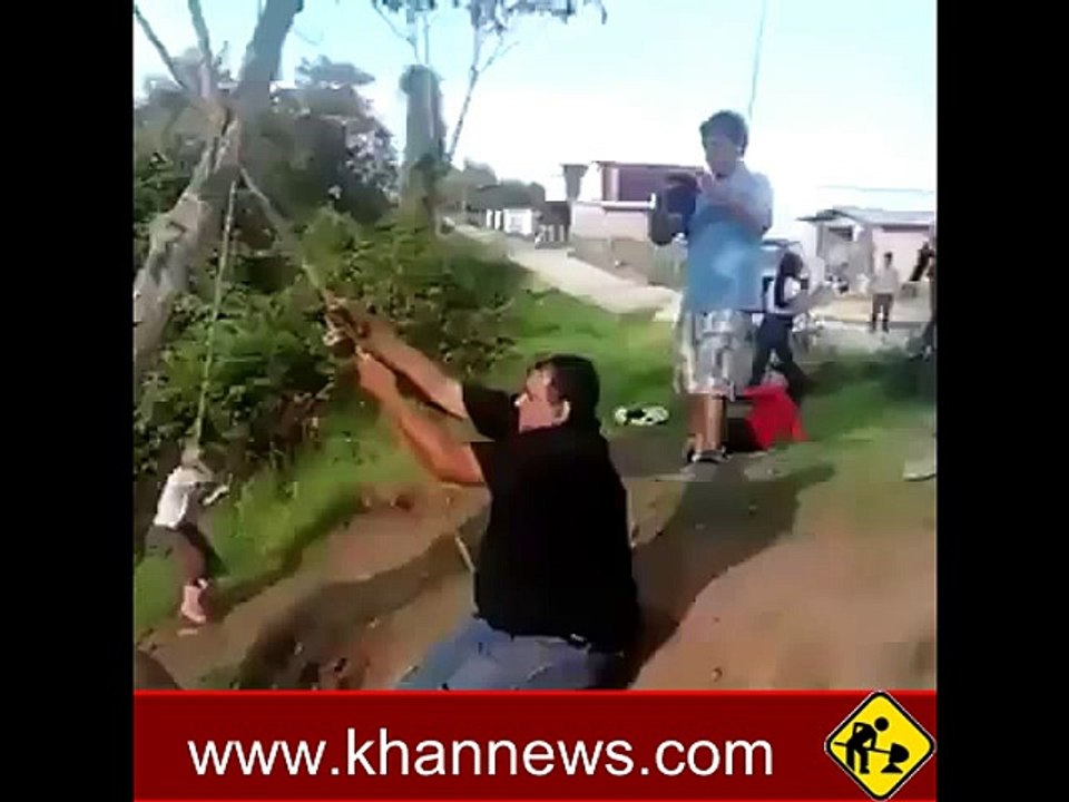Heavy weight fall from rope